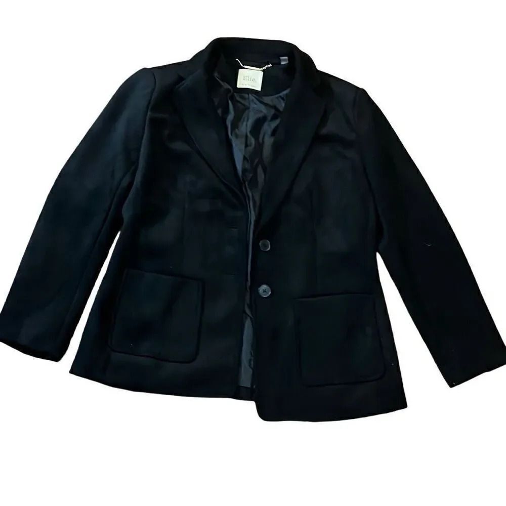 Ellie Tahari, full leather, black blazer size 10 for woman fully lined